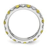 14K White Gold Lab Grown Dia VS/SI GH & Cr Yellow Sapp Eternity B
